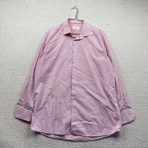 ETON Contemporary Signature Pink Geometric AOP Formal Dress Shirt Men Sz 43 / 17